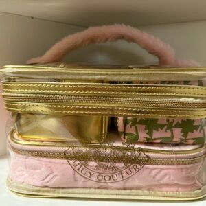 Juicy Couture Gold and Pink Travel Bag Set